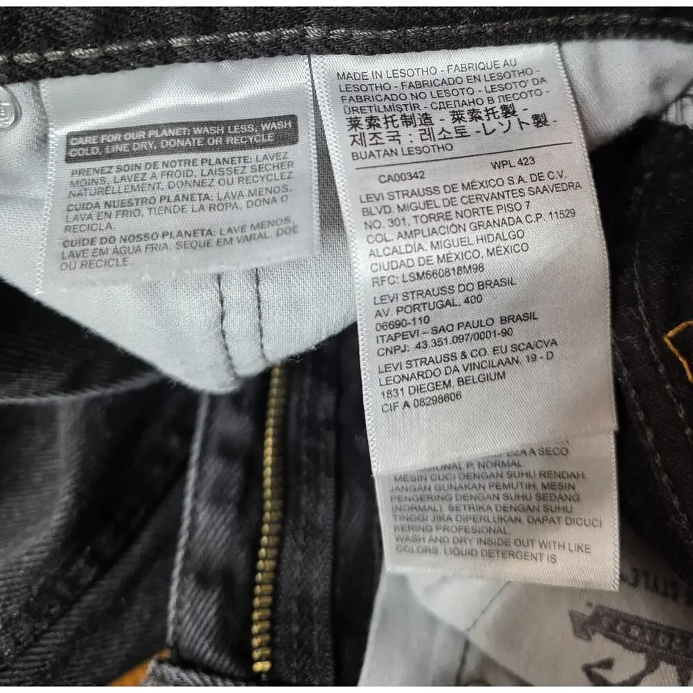 Vintage Late 90s Levi's Black Denim Straight Leg Mens Jeans (May 1999) Sz31x32
